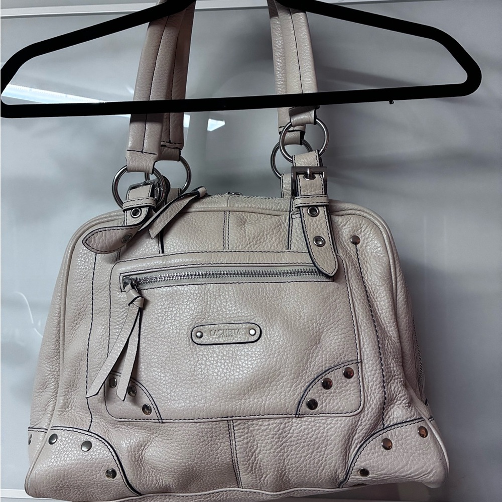 Chic Cream Leather Shoulder Bag Lachetta Milano